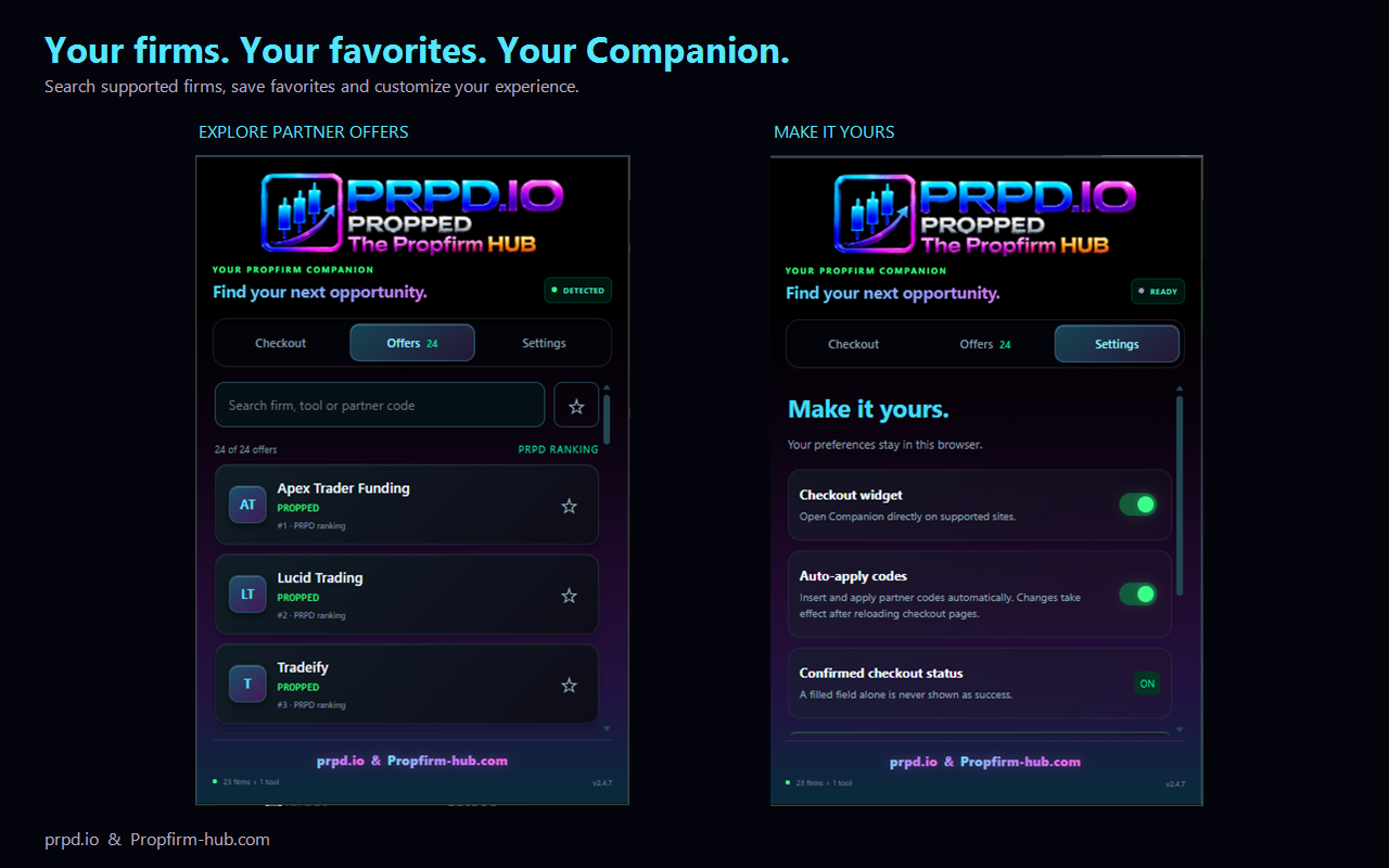 PROPPED Companion – Offers and Settings